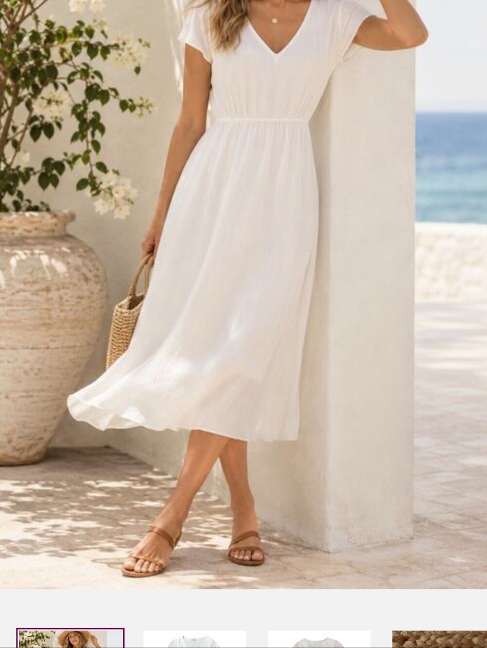 WAYF White Midi Dress XS Bridal Shower Engagement Rehearsal Dinner